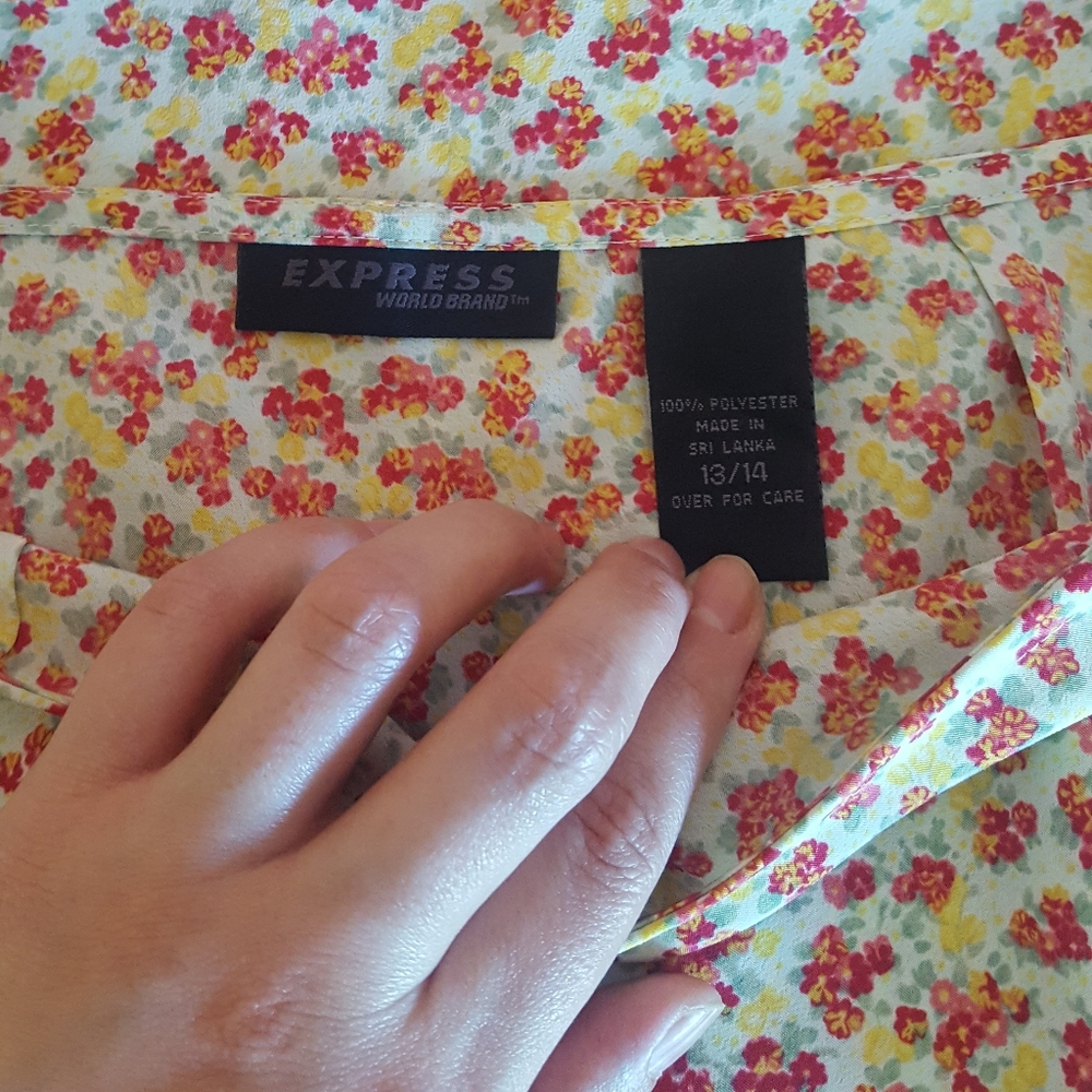 Vintage Express Floral Skirt EUC size 13/14 - Picture 4 of 4